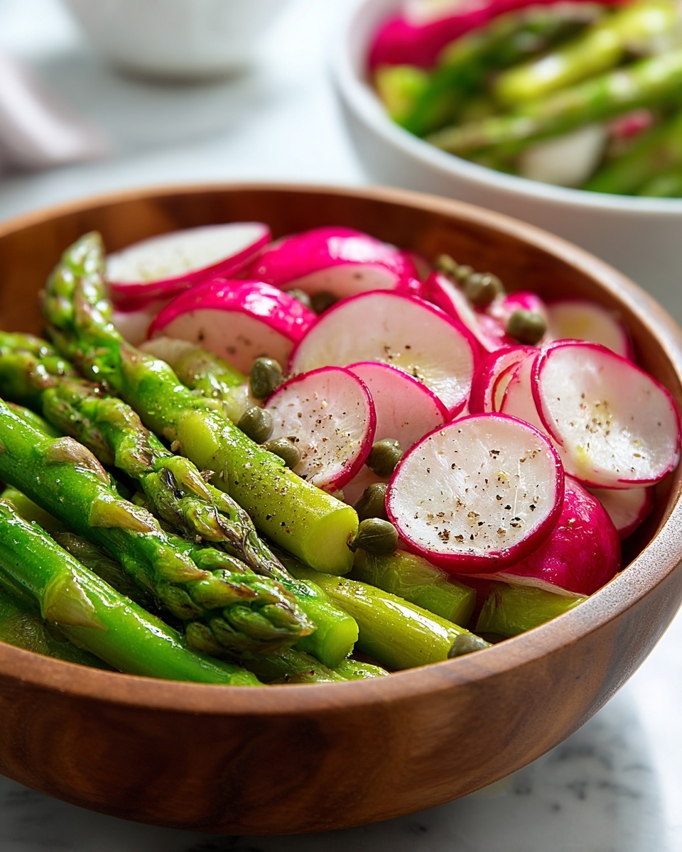 Asparagus and Radish Salad with Caper Vinaigrette Recipe - Recipe Image