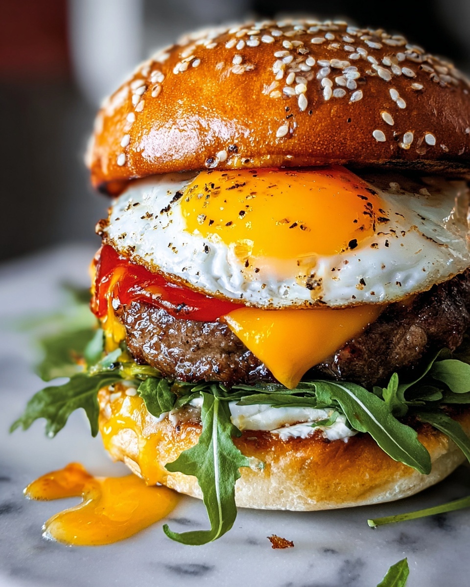 Burger with Fried Egg and Special Sauce Recipe - Recipe Image