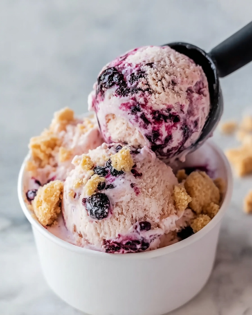 Creamy Blackberry Cobbler Ice Cream Recipe - Recipe Image