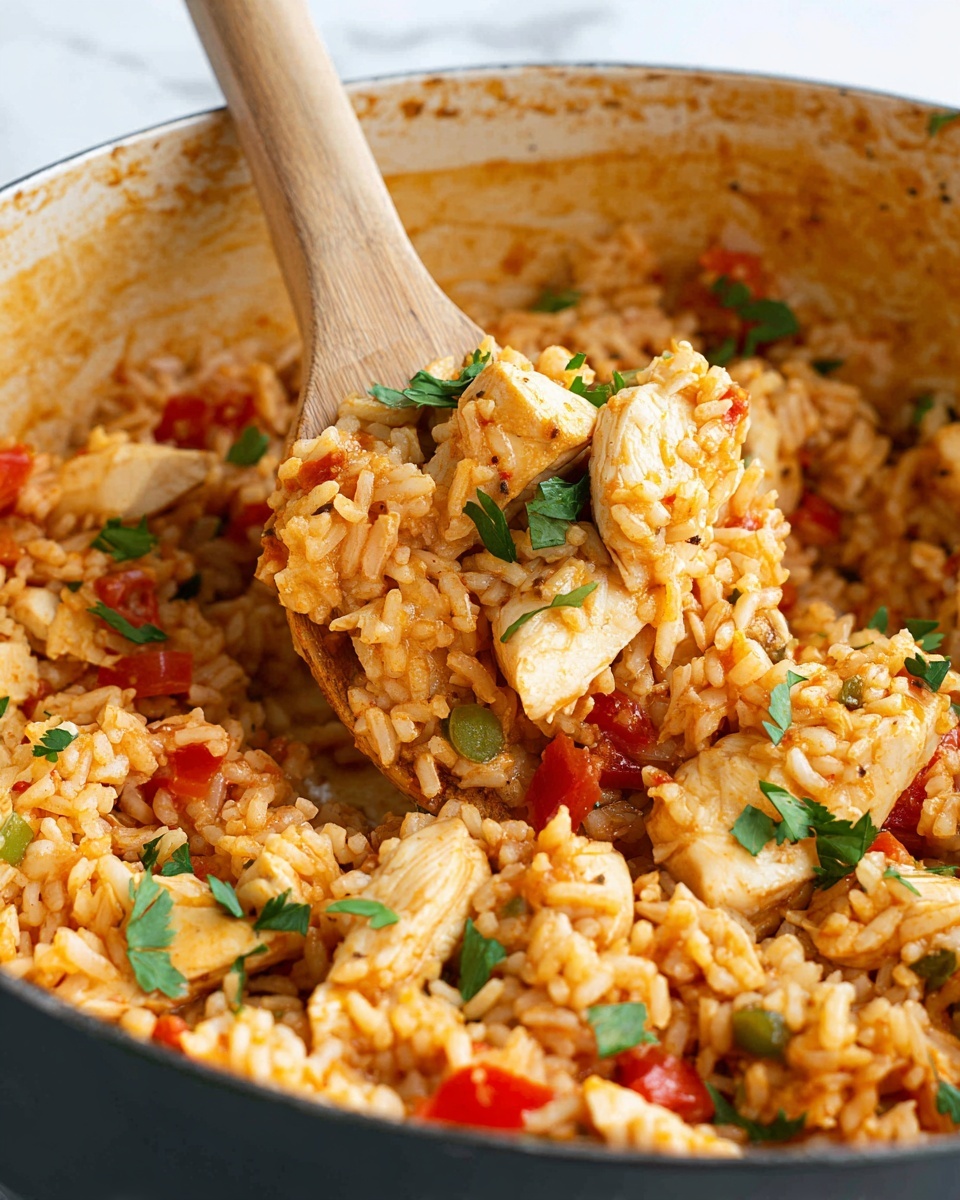Easy One Pot Queso Chicken and Rice Recipe - Recipe Image