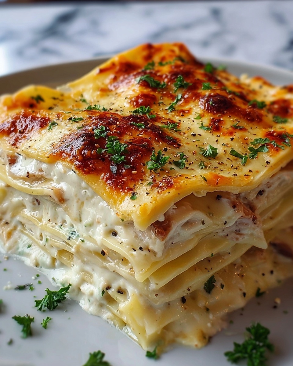 White Cheese Chicken Lasagna Recipe - Recipe Image