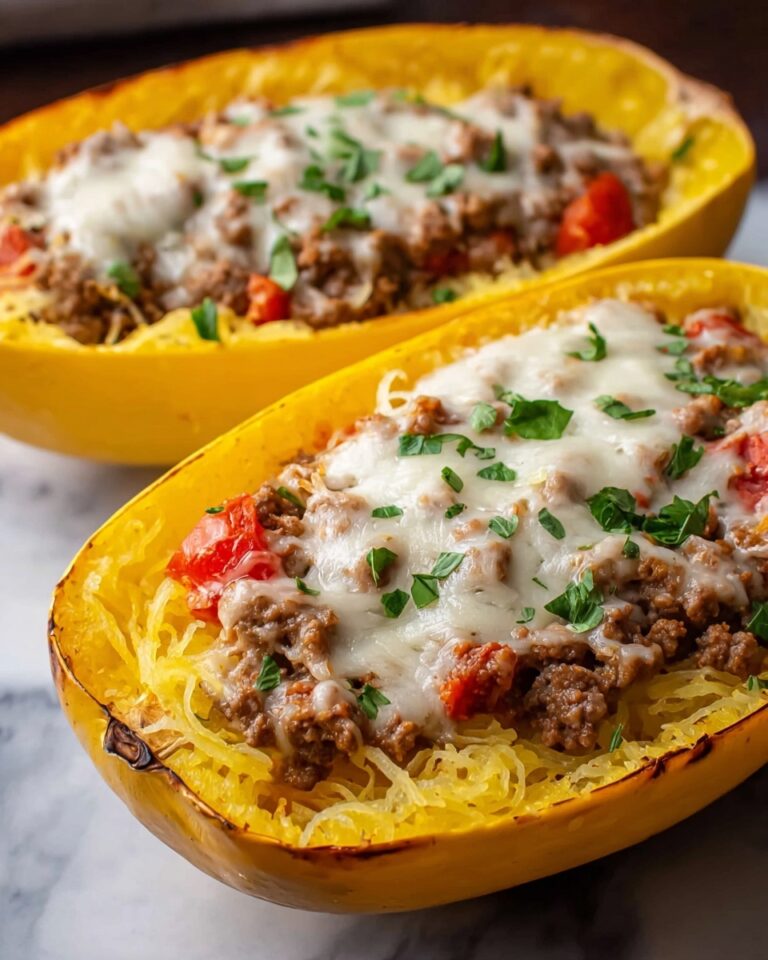 Cheesy Sausage-Stuffed Spaghetti Squash Recipe