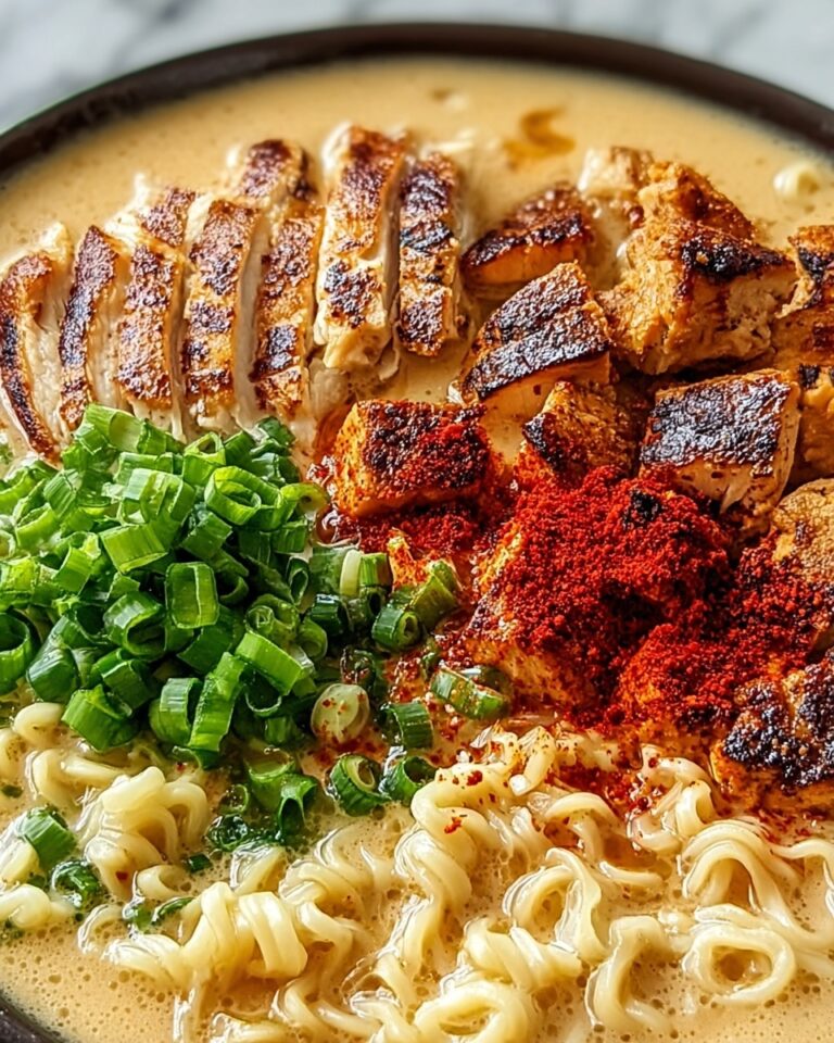 Spicy Chicken Ramen with Creamy Garlic Sauce Recipe