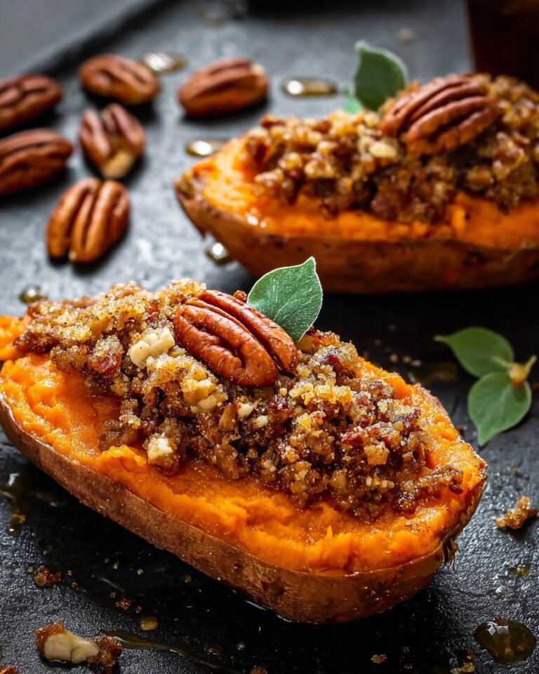 Twice-Baked Sweet Potatoes with Pecan Streusel Recipe