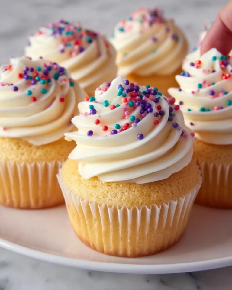 Homemade Vanilla Cupcakes with Classic Buttercream Frosting Recipe