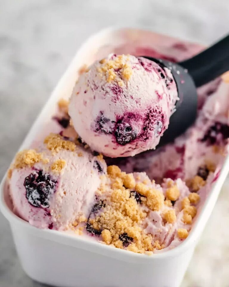 Creamy Blackberry Cobbler Ice Cream Recipe