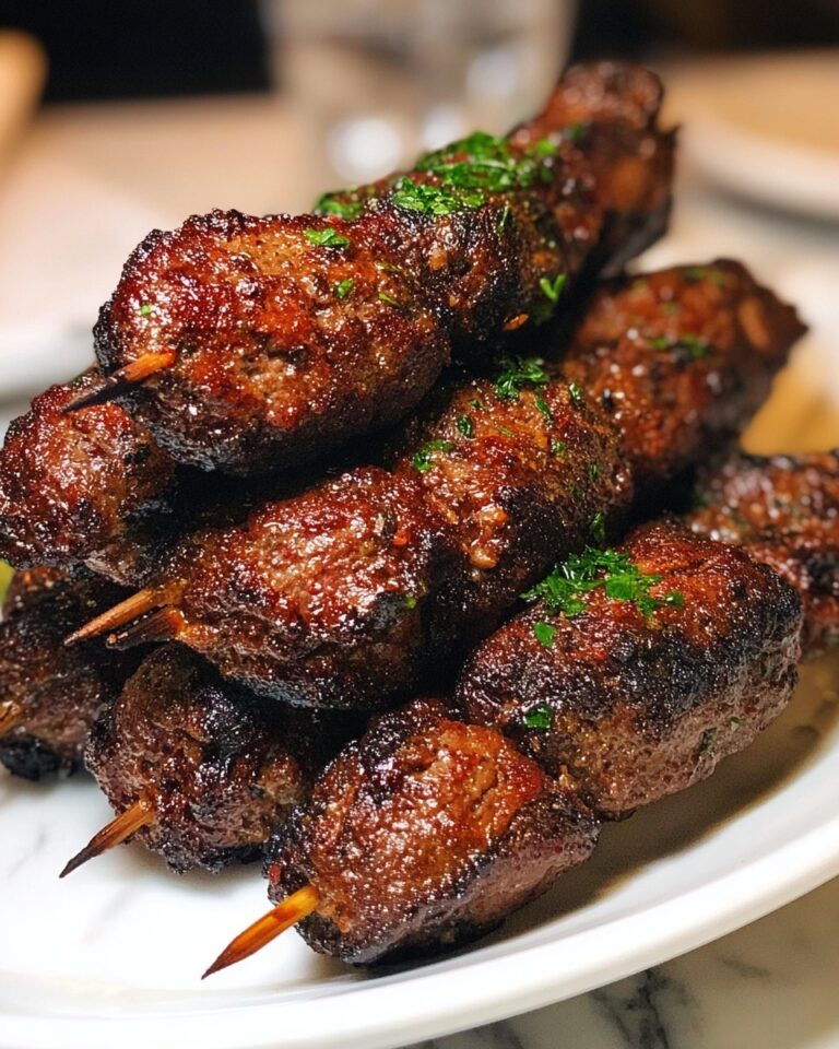 Grilled Lamb or Beef Kofta Kebabs with Tzatziki and Greek Sides Recipe