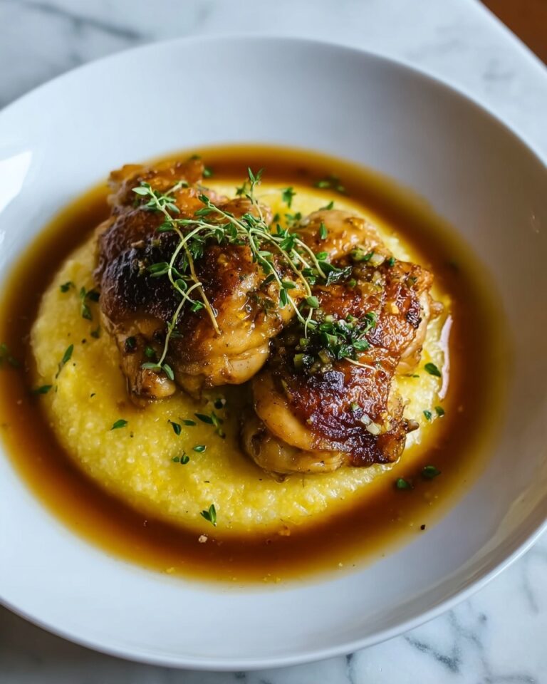 Vinegar-Braised Chicken with Herby Polenta Recipe