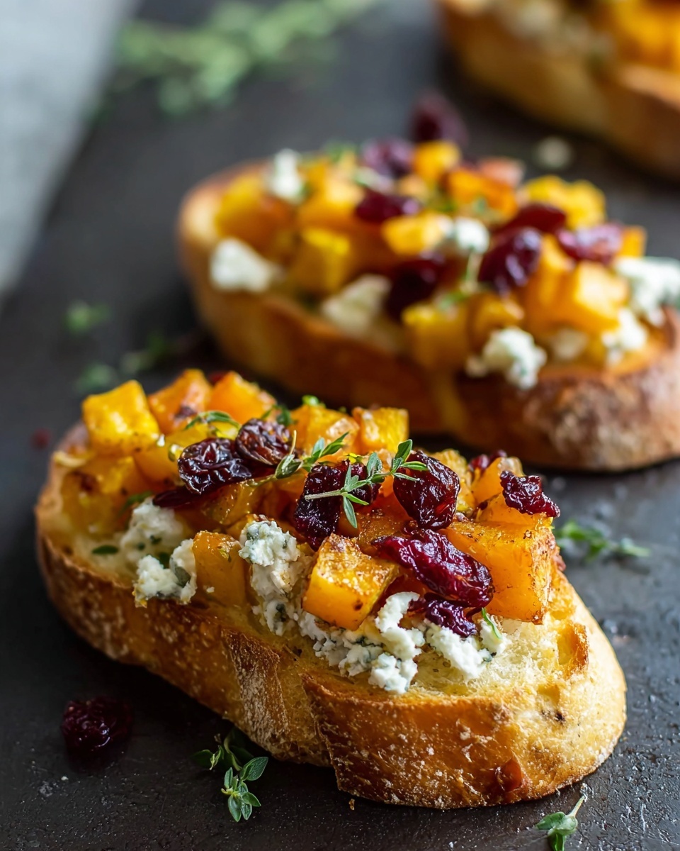 Butternut Squash, Cranberry, and Goat Cheese Crostini Recipe - Recipe Image