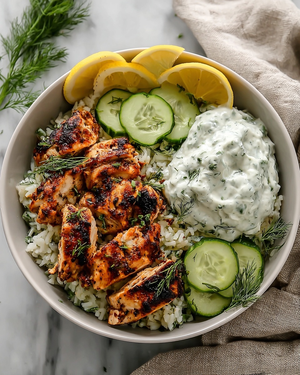 Chicken Tzatziki Bowls: Mediterranean Bliss Recipe - Recipe Image