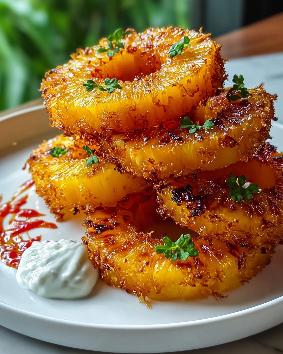 Fried Pineapple Rings Snack Recipe - Recipe Image