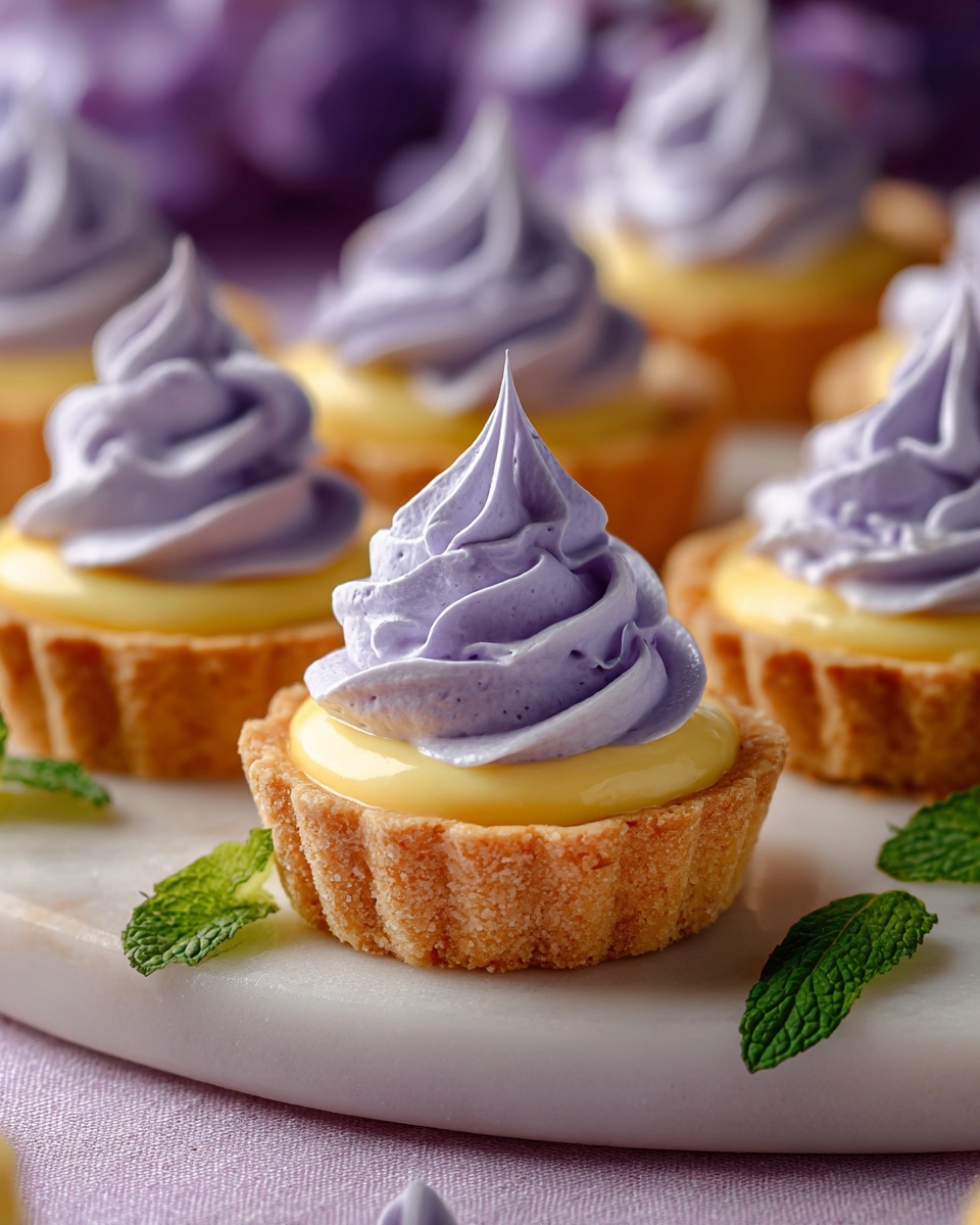 Mini Lemon Tart with Lilac Meringue Recipe - Recipe Image