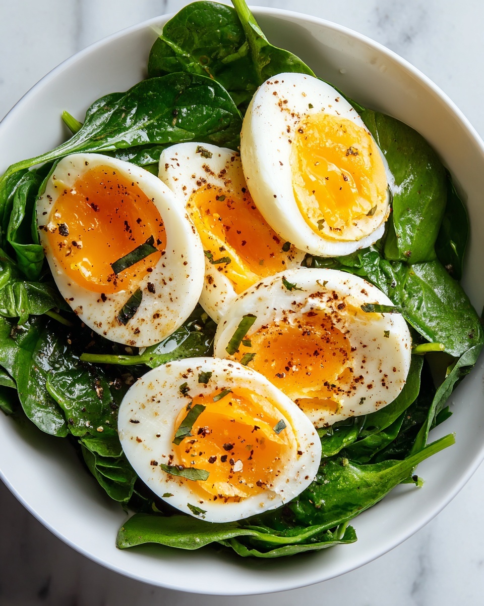 Hard-Boiled Egg and Spinach Breakfast Salad Recipe - Recipe Image