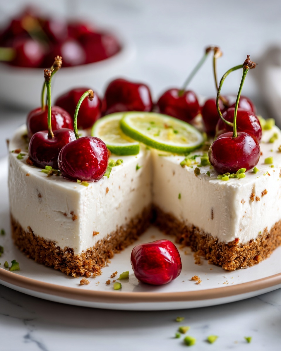 Lemon-Lime Cherry Pistachio Cheesecake Recipe - Recipe Image