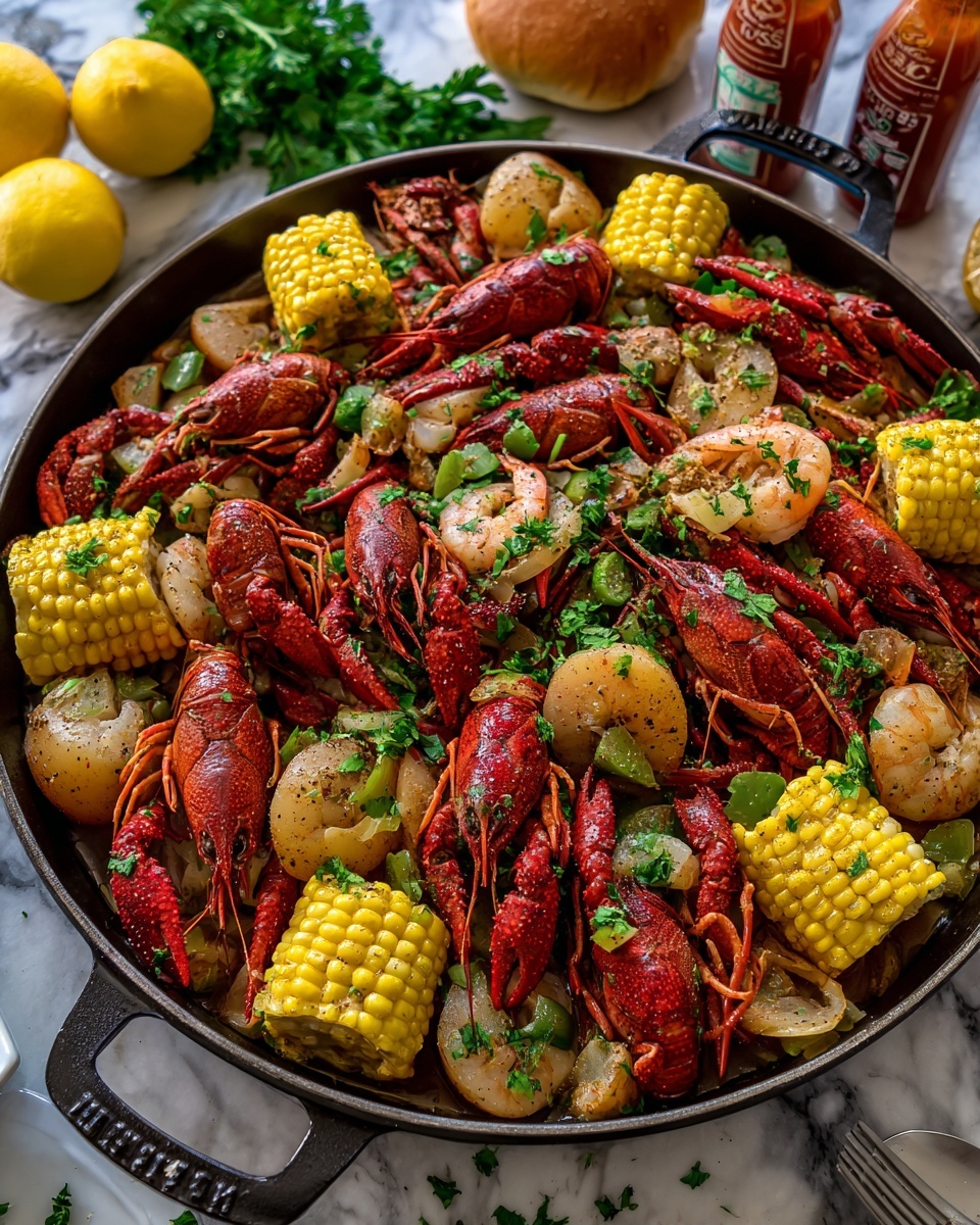 Stovetop Crawfish Boil with Garlic Butter Sauce Recipe - Recipe Image