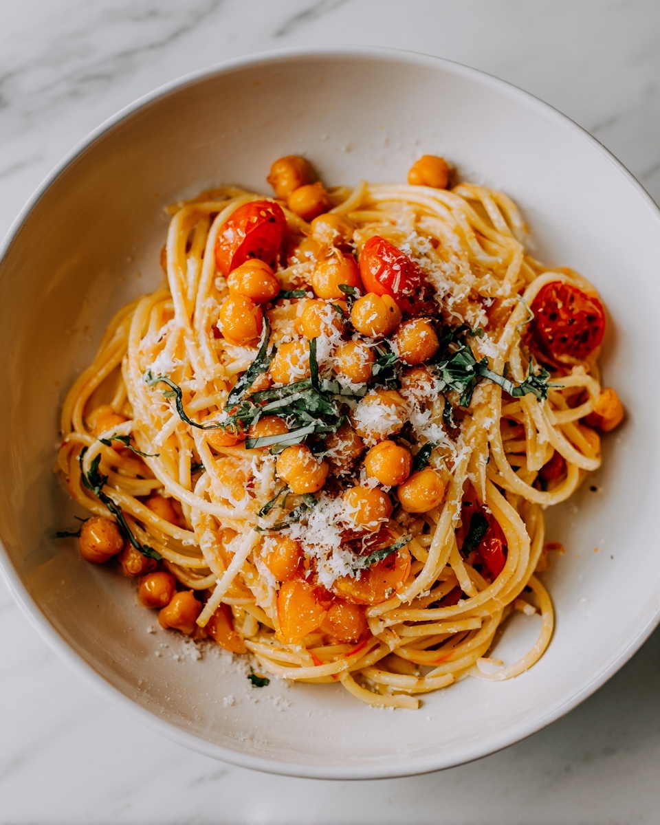 Slow Roasted Chickpea and Tomato Pasta Recipe - Recipe Image
