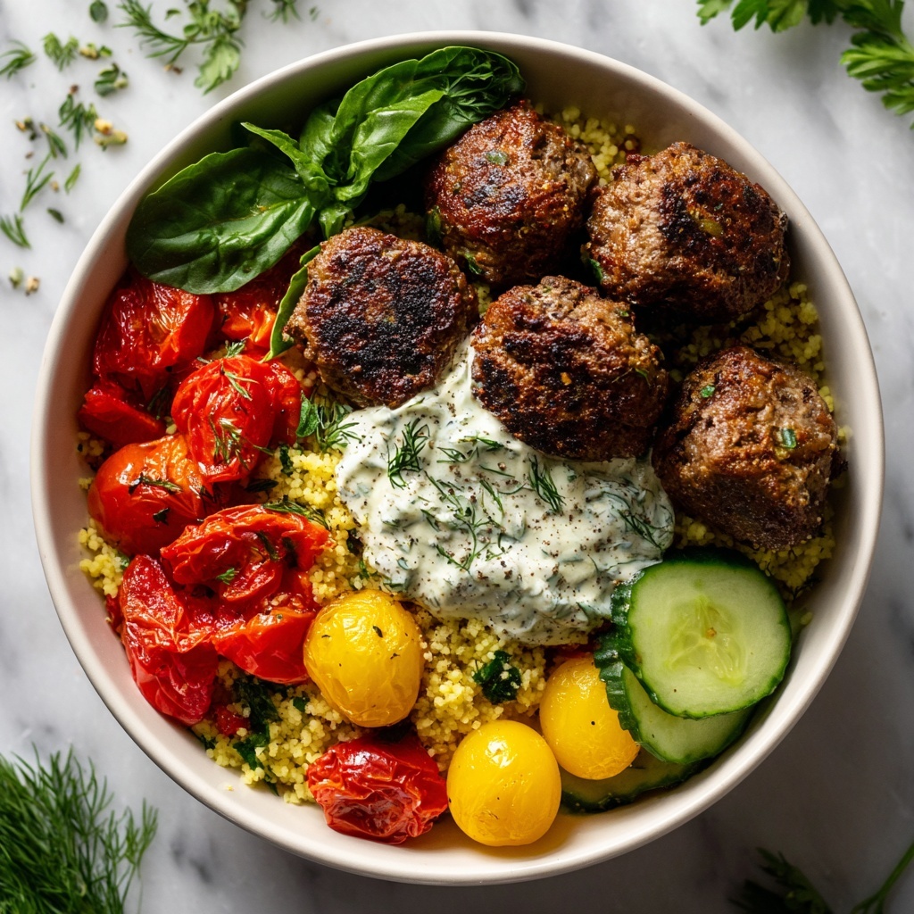 Mediterranean Ground Turkey Meatball Bowl Recipe - Recipe Image