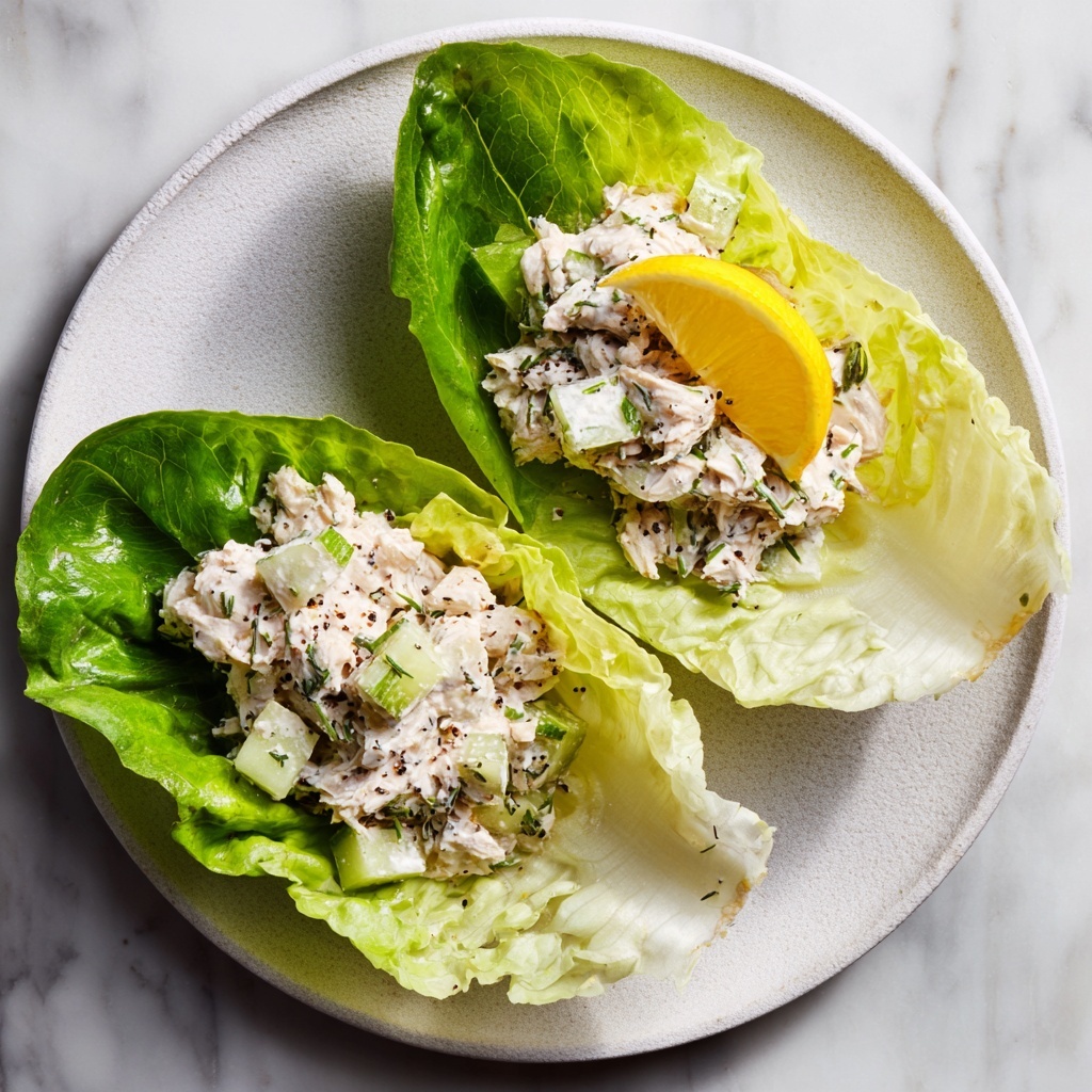 Tuna Salad Lettuce Wraps with Lemon, Dill & Black Pepper Mayo Recipe - Recipe Image