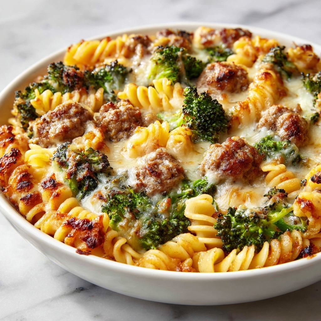 Cheesy Sausage and Broccoli Pasta with Crescent Rolls Recipe - Recipe Image