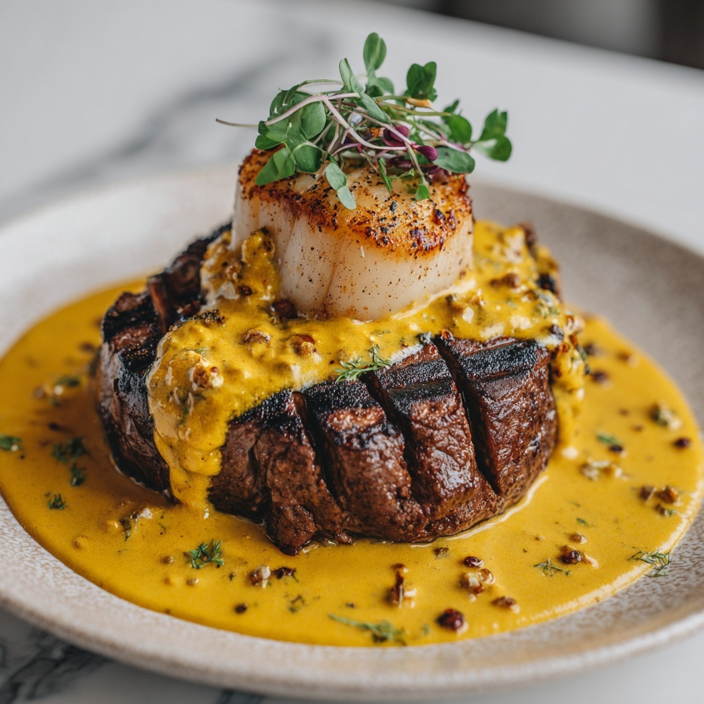 Surf and Turf: Lobster Tails with Garlic Butter and Hollandaise Sauce Recipe - Recipe Image