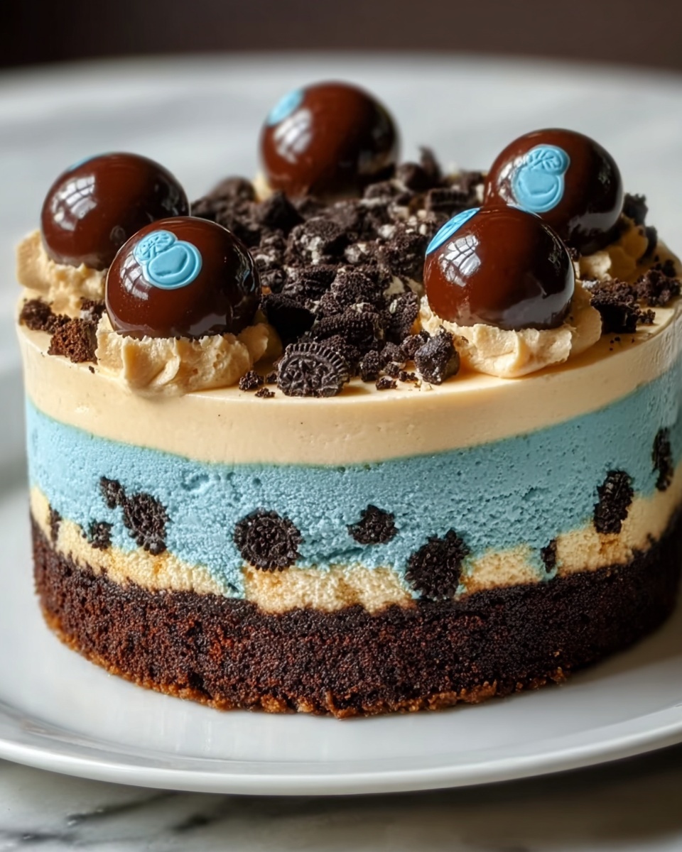Cookie Monster Cheesecake Recipe - Recipe Image