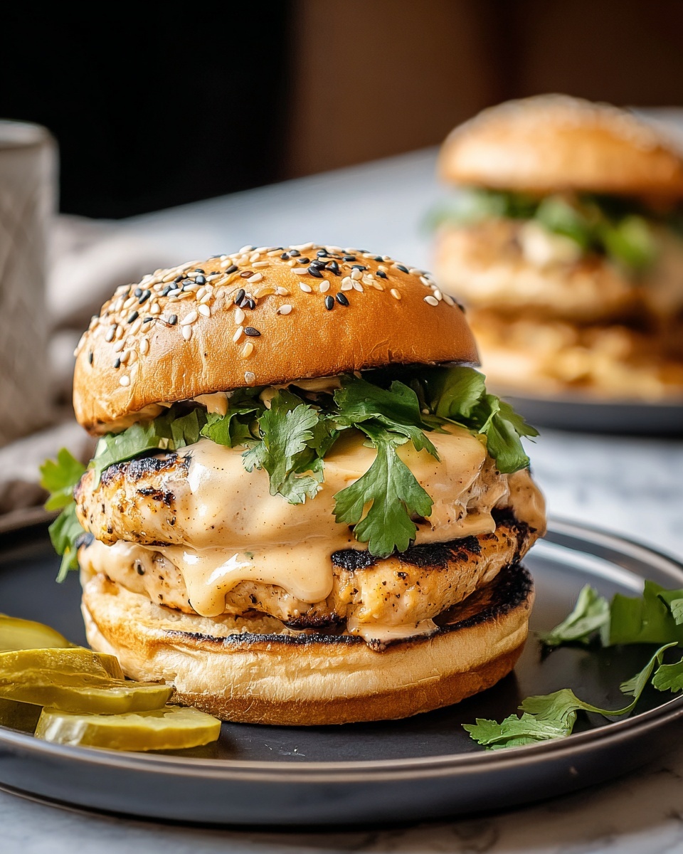Chipotle Cheddar Chicken Burgers Recipe - Recipe Image
