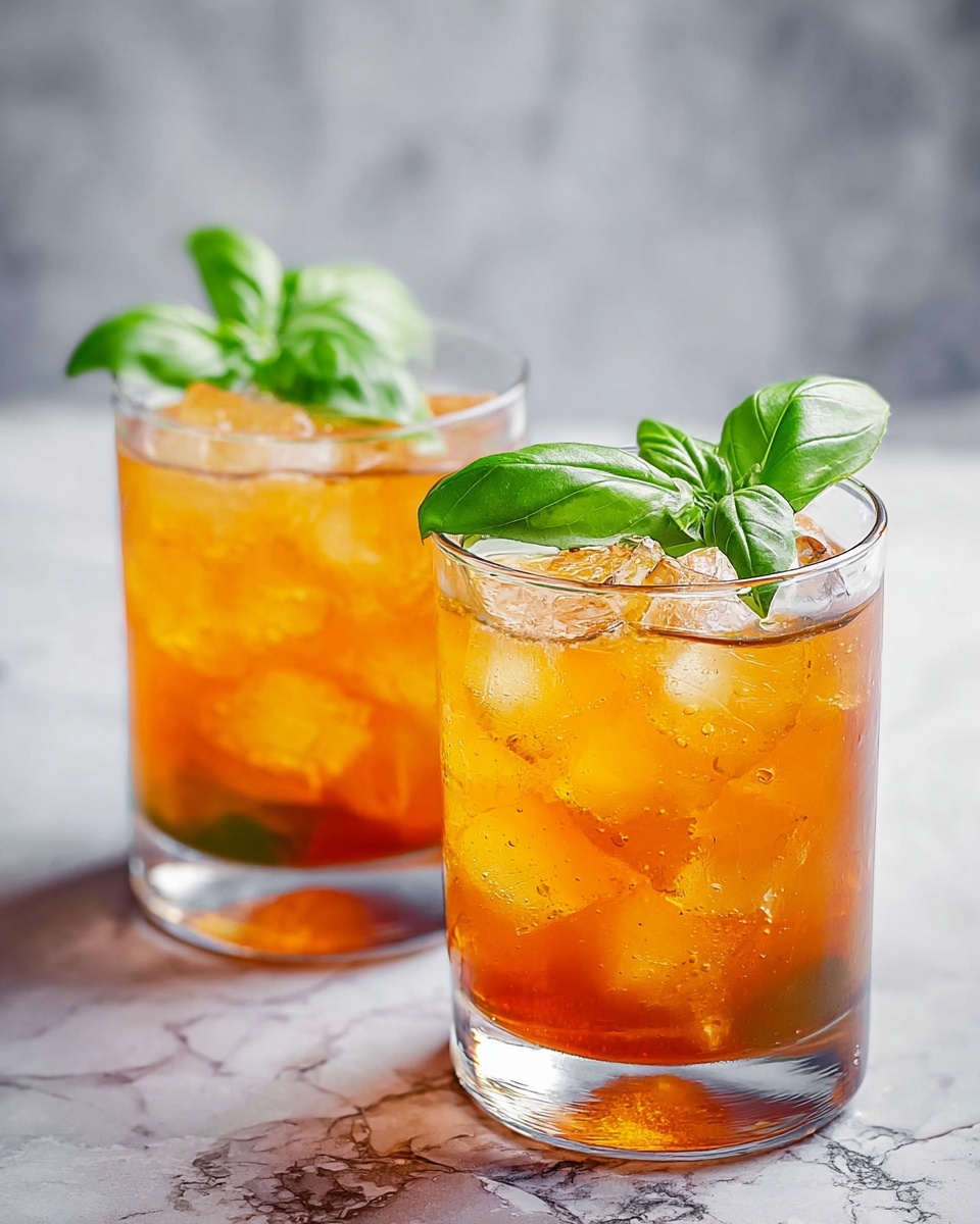 Peach Basil Iced Tea Recipe - Recipe Image