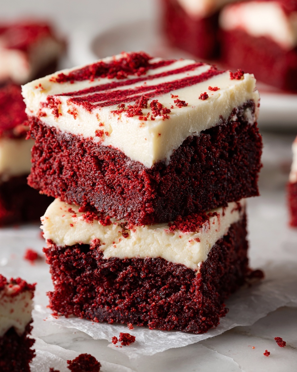 Fudgy Red Velvet Brownies Recipe - Recipe Image