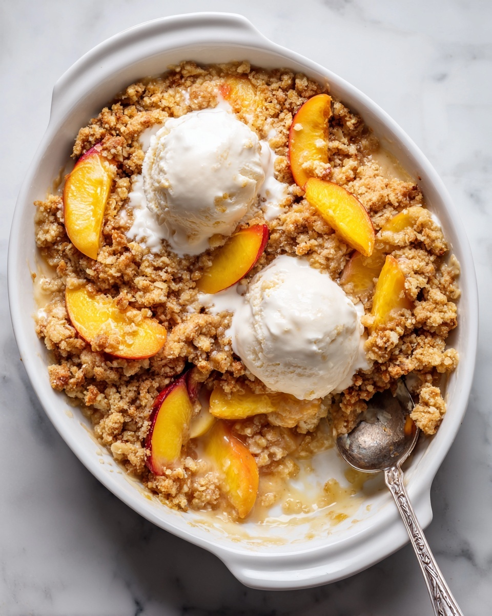 Peach Cobbler with Vanilla Ice Cream Recipe - Recipe Image