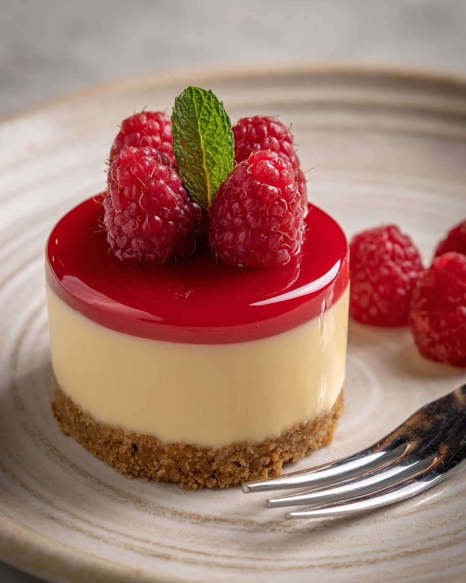 Mini Lemon Cheesecakes with Raspberry Sauce Recipe - Recipe Image