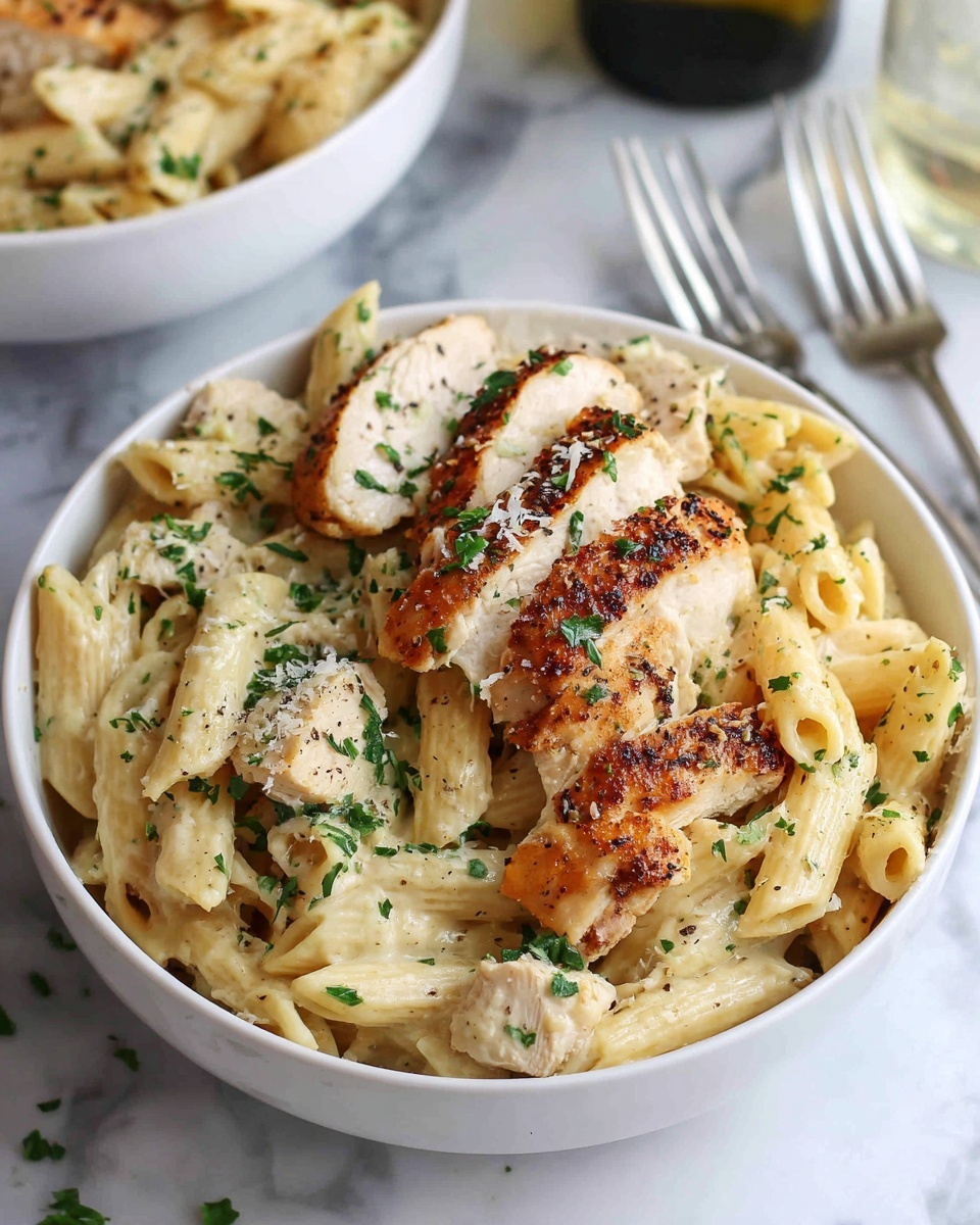 Creamy Garlic Chicken Pasta Recipe - Recipe Image