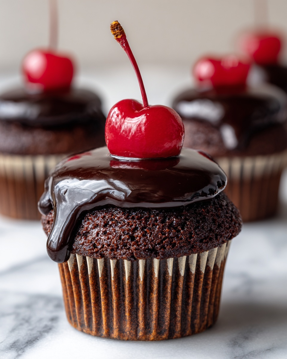 Gooey Chocolate Cherry Muffins Recipe - Recipe Image