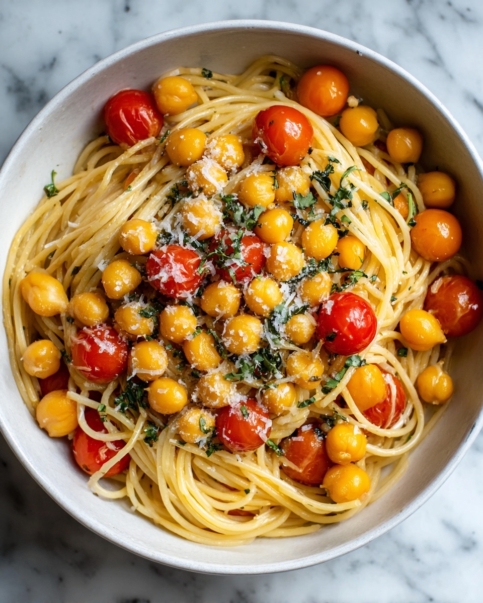 Slow Roasted Chickpea and Tomato Pasta Recipe - Recipe Image