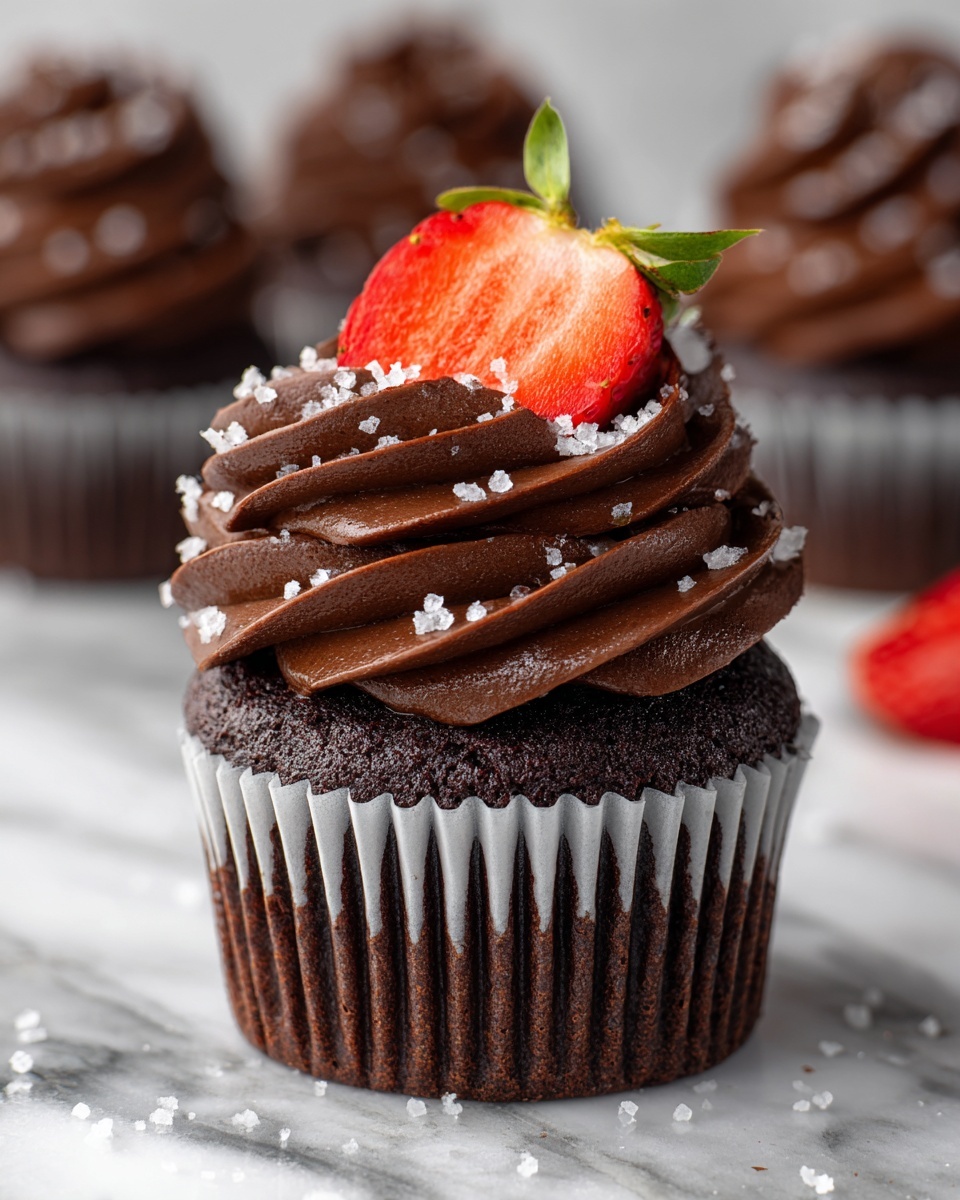 Chocolate-Covered Strawberry Cupcakes Recipe - Recipe Image