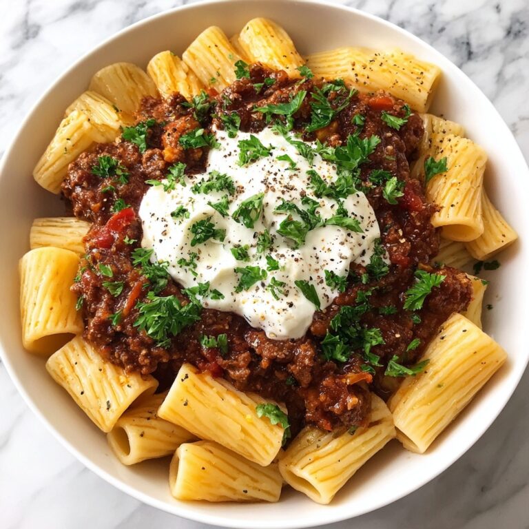Grandma’s Meat Sauce Pasta with Burrata Recipe