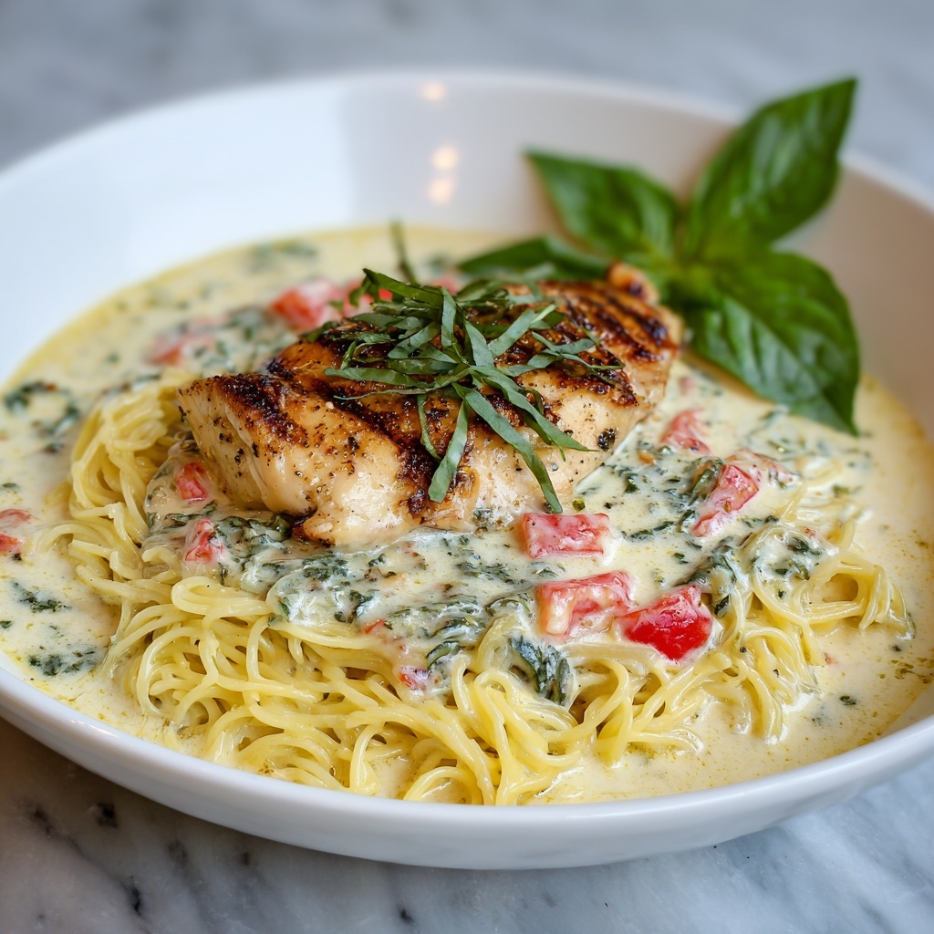 Garlic Basil Chicken with Tomato Butter Sauce Recipe - Recipe Image