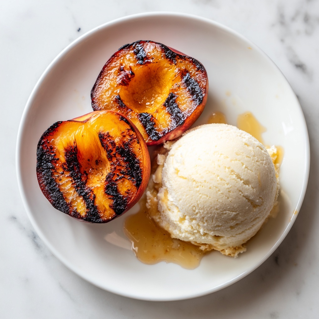 Grilled Peaches with Vanilla Ice Cream Recipe - Recipe Image