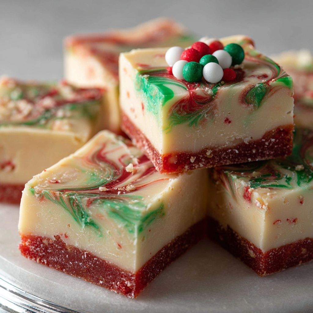 Christmas Swirled White Chocolate Fudge Recipe - Recipe Image