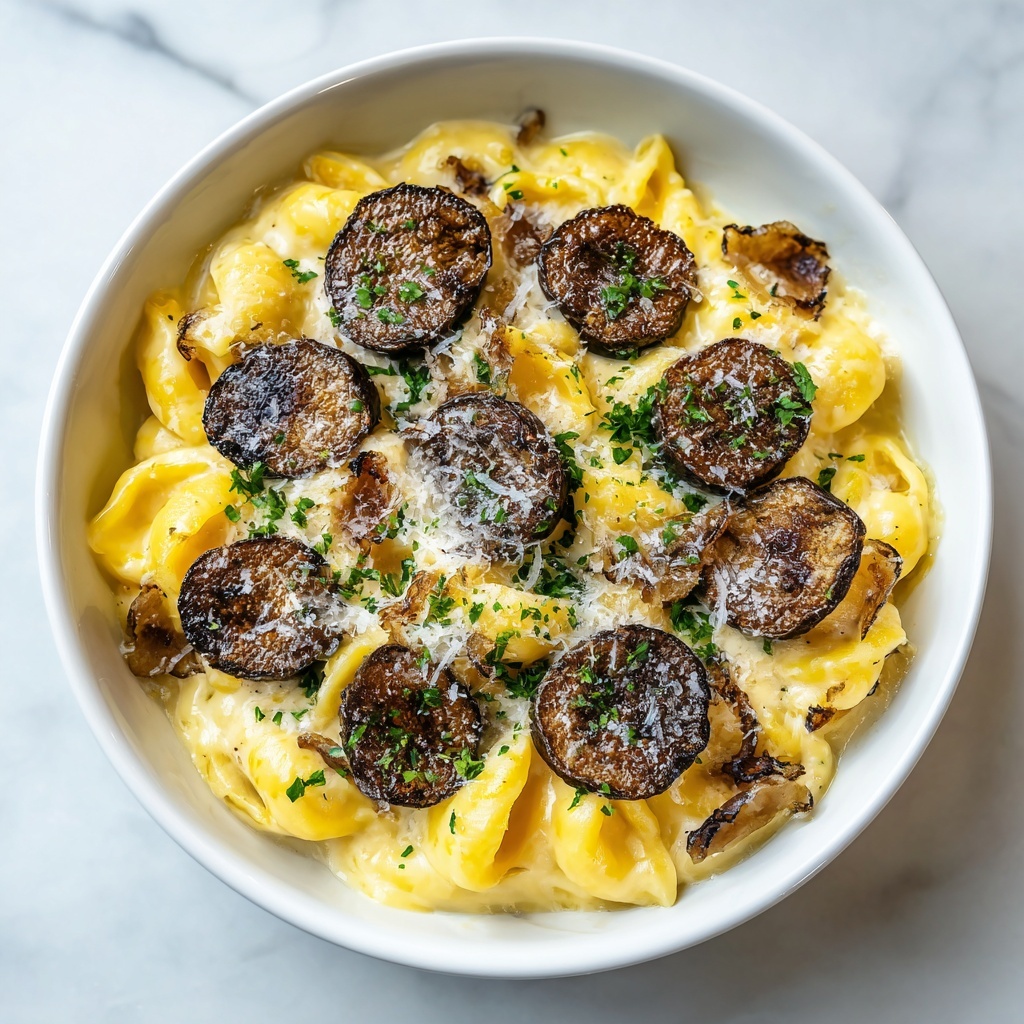 Garlic Butter Sausage Bites with Creamy Parmesan Pasta Recipe - Recipe Image