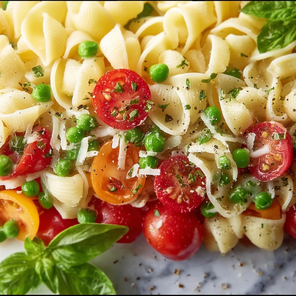 Summer Pasta Salad with Cherry Tomatoes, Bell Peppers, Feta, and Basil Recipe - Recipe Image