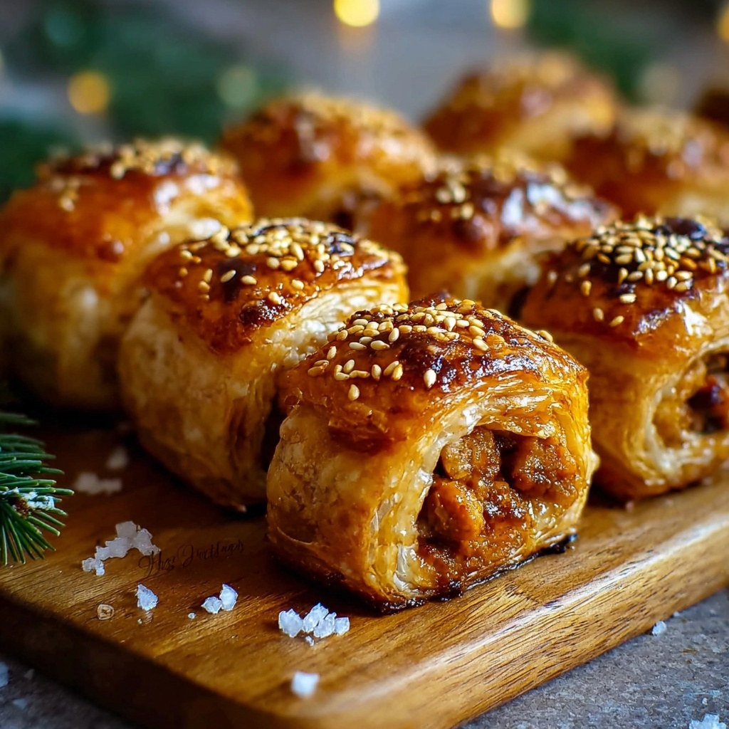 Easy Christmas Chicken Sausage Rolls with Cranberry Sage Filling Recipe - Recipe Image