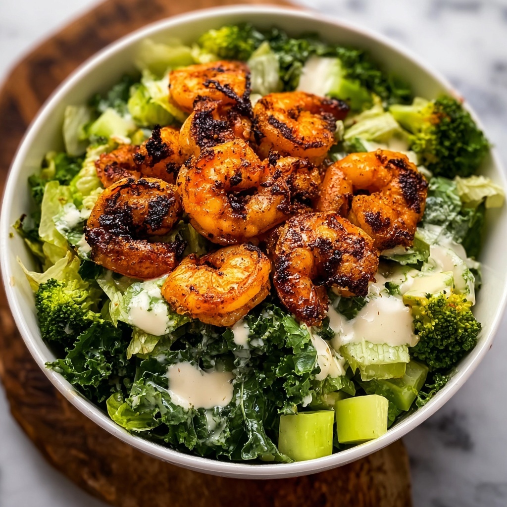 Hot Honey Blackened Shrimp Caesar Salad Recipe - Recipe Image