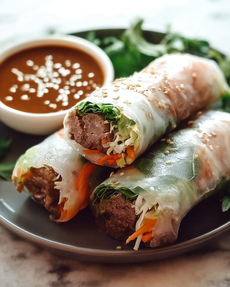 Beef Spring Rolls with Peanut Lime Sauce Recipe