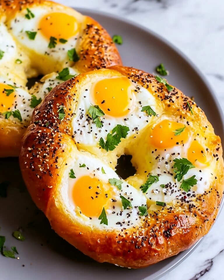Air Fryer Cheesy Egg Bagels Recipe