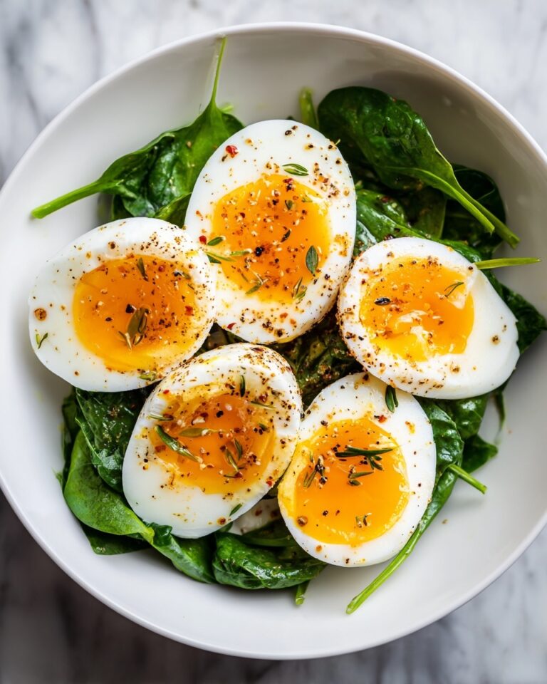 Hard-Boiled Egg and Spinach Breakfast Salad Recipe
