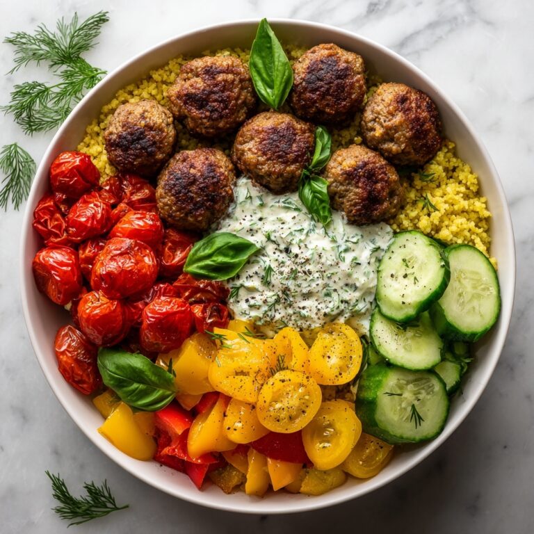 Mediterranean Ground Turkey Meatball Bowl Recipe
