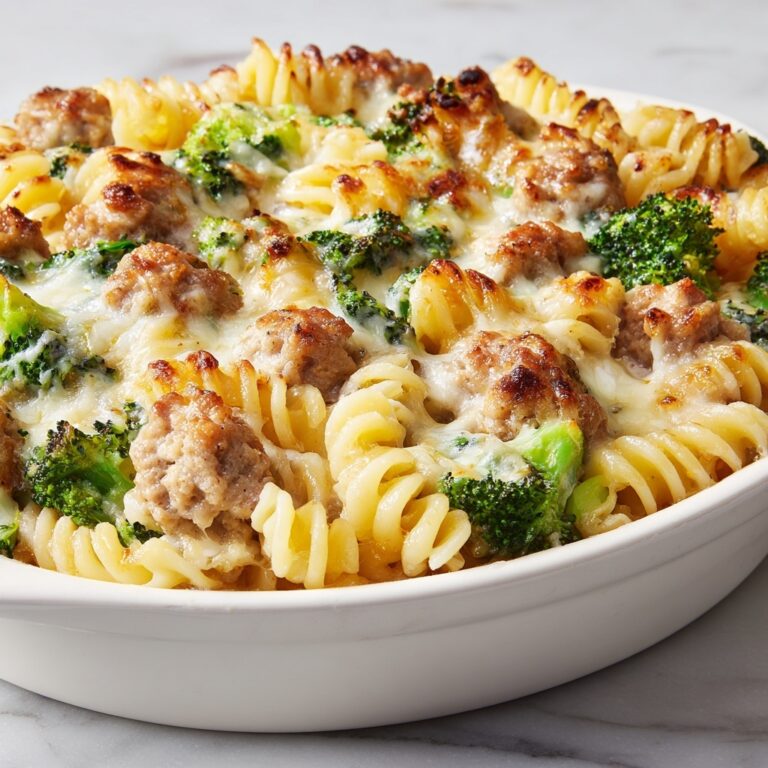 Cheesy Sausage and Broccoli Pasta with Crescent Rolls Recipe