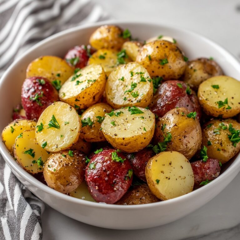 Slow Cooker Garlic Herb Baby Potatoes with Parmesan Recipe