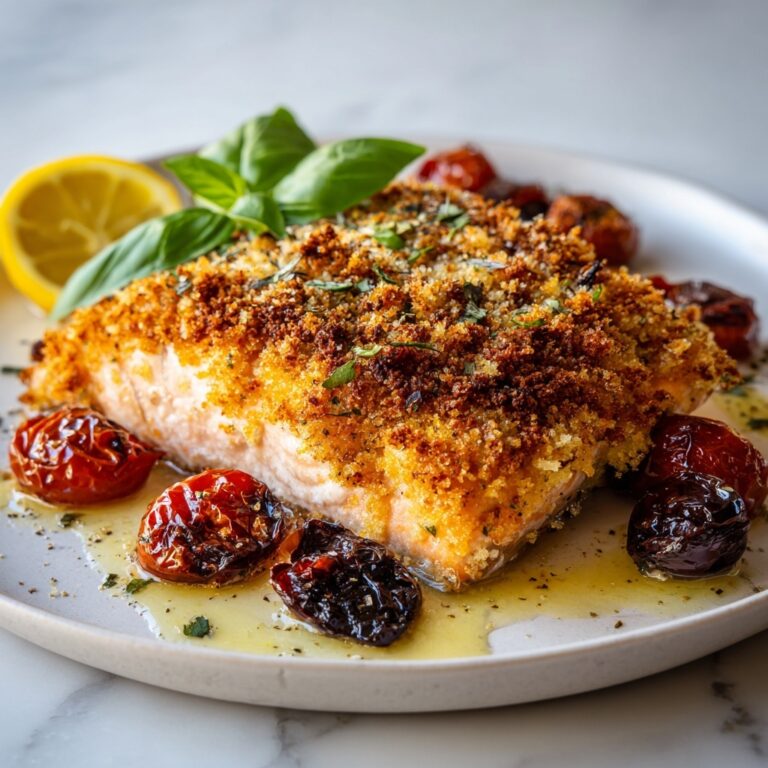 Pesto Salmon with Parmesan-Panko Crust Recipe