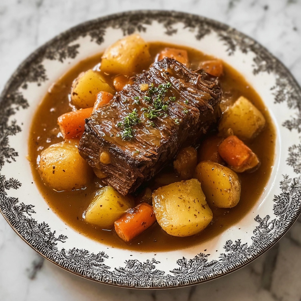 Pot Roast with Carrots & Potatoes Recipe - Recipe Image